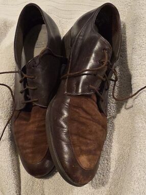 Women's Brown Munro Leather & Suede Lace-Up Dress Shoes